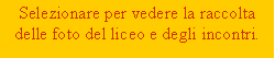 Casella di testo: Selezionare per vedere la raccolta delle foto del liceo e degli incontri.